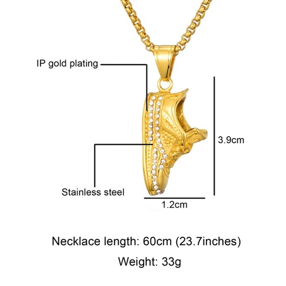 Stainless Steel Hip Hop Sneaker Shoes Necklace - Picture 9 of 9